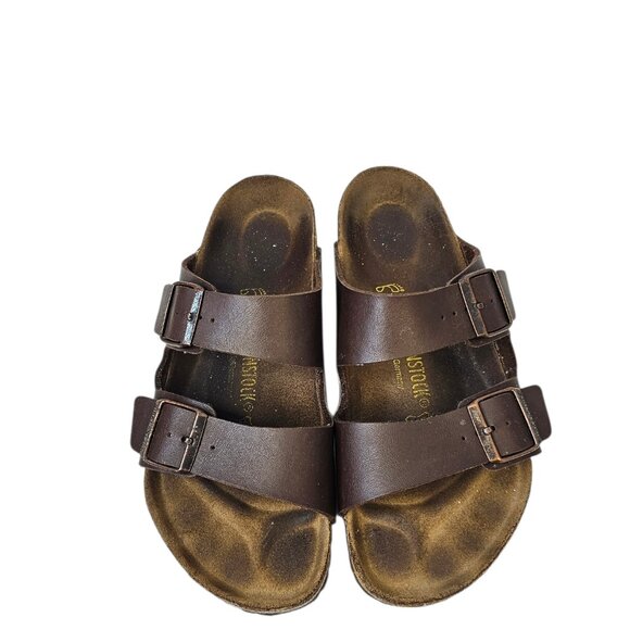 Birkenstock Womens Arizona Leather Sandals, Brown, Slides, Buckle, Size 9 - Picture 2 of 8
